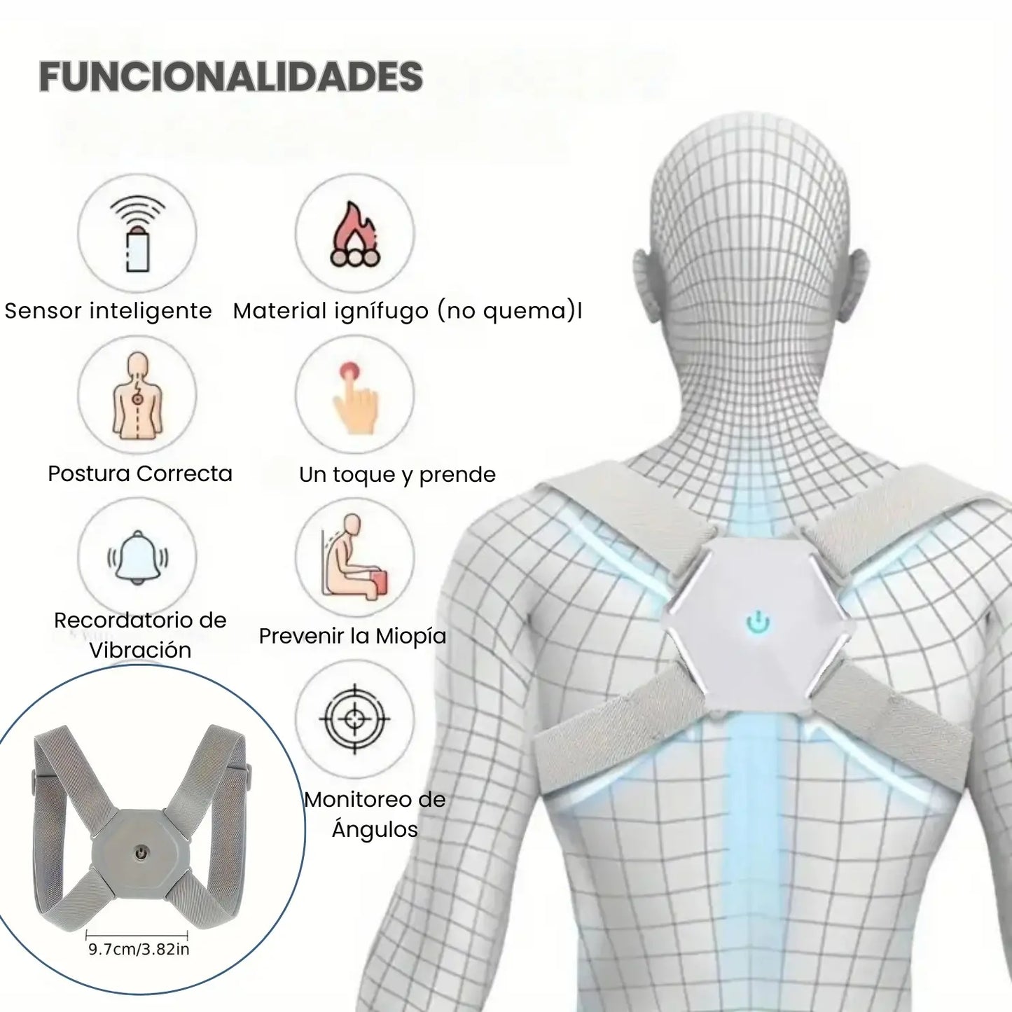 CORRECTOR DE POSTURA INTELIGENTE PARA ADULTOS Y NIÑOS